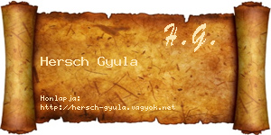 Hersch Gyula névjegykártya